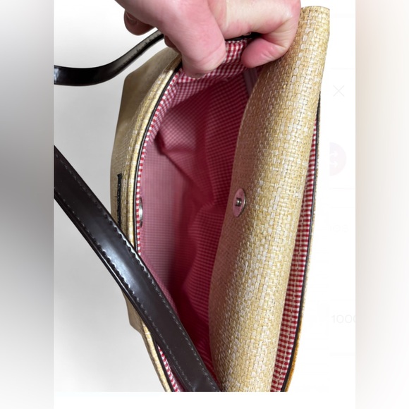 Vintage Kate Spade New York Metallic Straw Shoulder Bag Excellent Condition - Picture 3 of 4